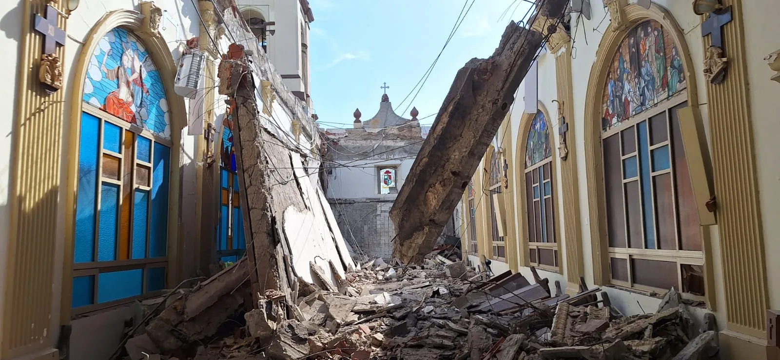 Colapsó el techo de la Iglesia San Gregorio