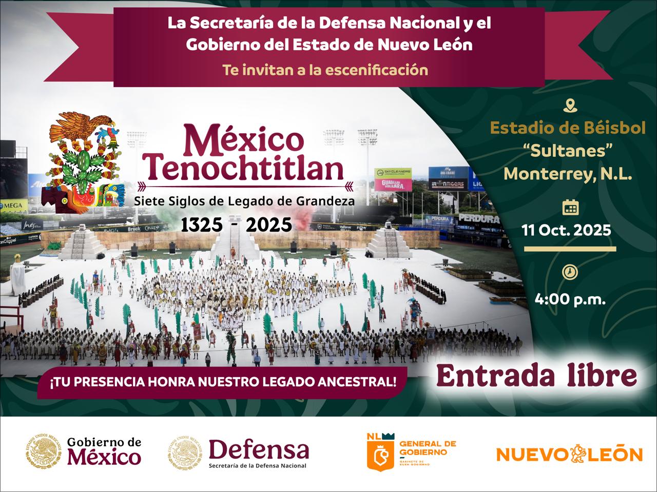 Ejército Mexicano presentará en Monterrey la escenificación de la fundación de Tenochtitlán