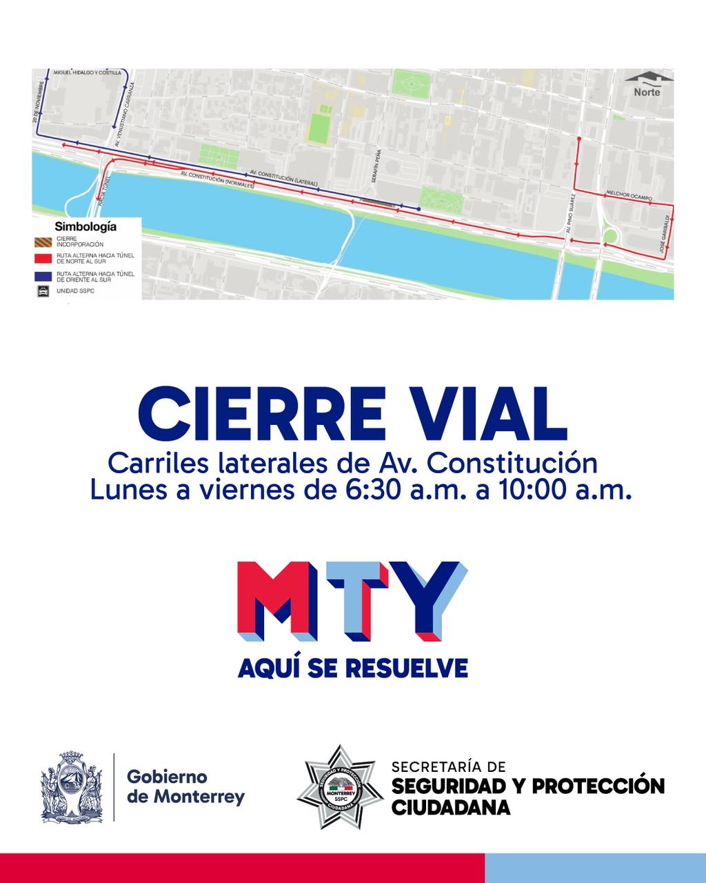 Cierran acceso a túnel en Constitución por seguridad vial